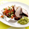 Marinerad skinkfil med tomatsalsa och avokadocreme